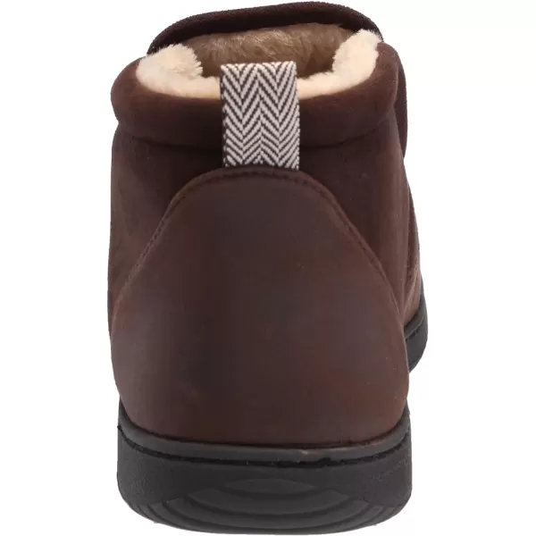 Dearfoams Men's Spencer Microsuede Indoor/Outdoor Comfort Boot with Fleece Lining Ankle