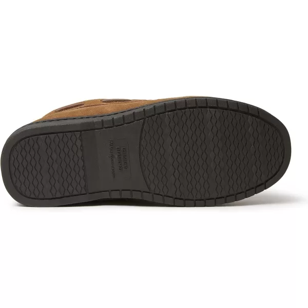 Dearfoams Men's Hudson Suede Memory Foam Moccasin with Tie Slipper