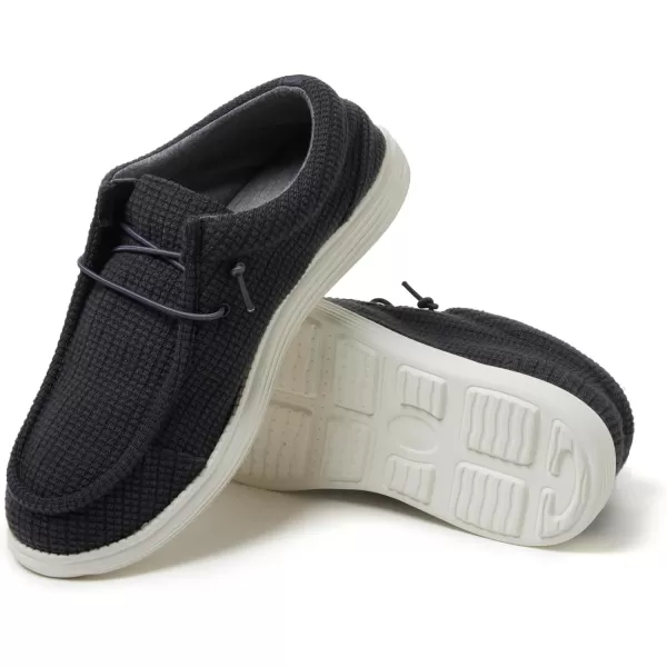 Dearfoams Men's Rhett Lightweight Washable Slip on Closed Black Sneaker