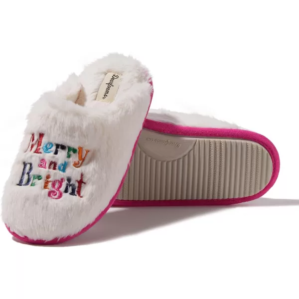 Dearfoams Women's Furry Holiday Christmas Slippers
