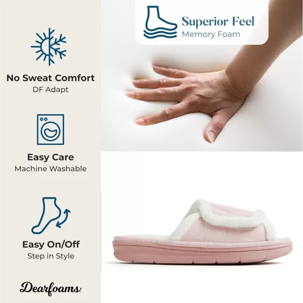 Dearfoams womens Adjustable Indoor/Outdoor Machine Washable Memory Foam Slide