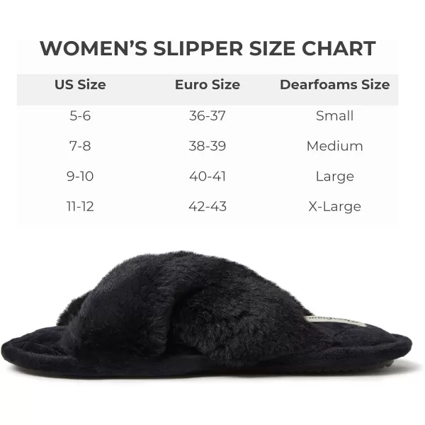 Dearfoams womens Jessica Furry Cross Band Slide