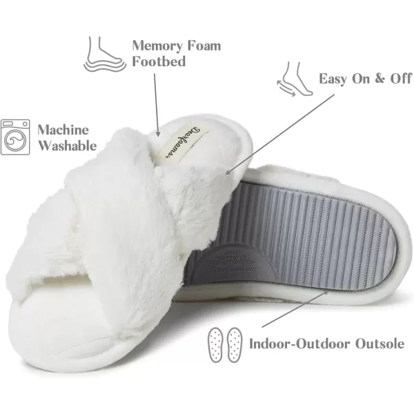 Dearfoams womens Jessica Furry Cross Band Slide