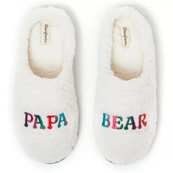 Dearfoams mens Gifts for Dad Funny Fathers Day Papa Bear Slipper