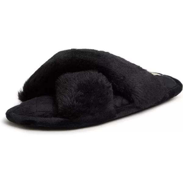 Dearfoams womens Jessica Furry Cross Band Slide