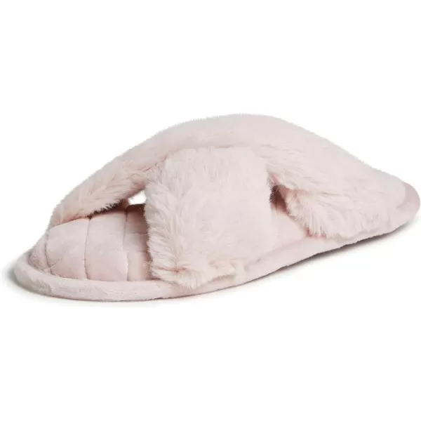 Dearfoams womens Jessica Furry Cross Band Slide