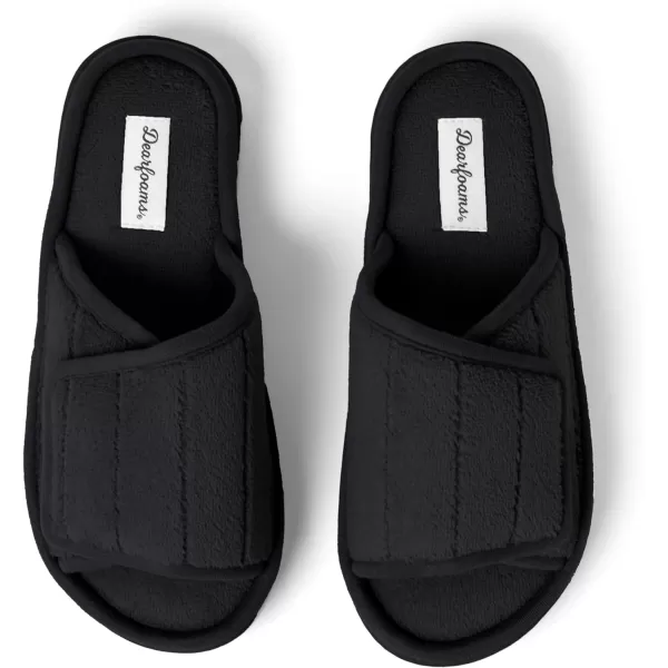 Dearfoams Women's Adjustable Indoor/Outdoor Machine Washable Memory Foam Slide Slipper