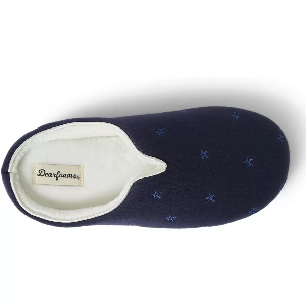 Dearfoams womens Dori Cozy Jersey Notch Clog Slipper