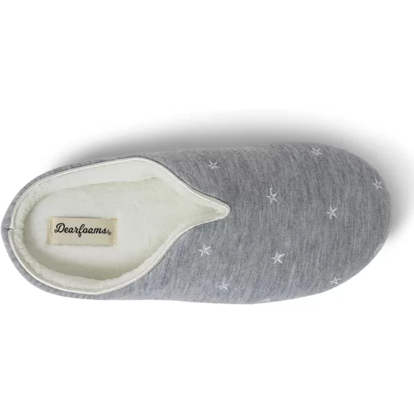 Dearfoams womens Dori Cozy Jersey Notch Clog Slipper