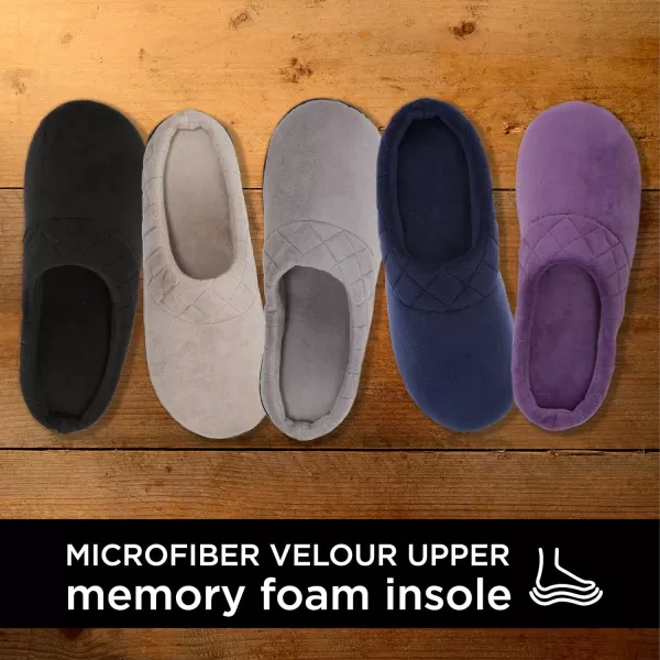 Dearfoams womens Indoor/Outdoor Memory Foam Darcy Microfiber Velour Clog, Wide Widths