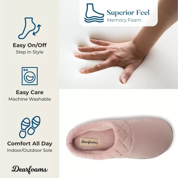 Dearfoams womens Indoor/Outdoor Memory Foam Darcy Microfiber Velour Clog, Wide Widths