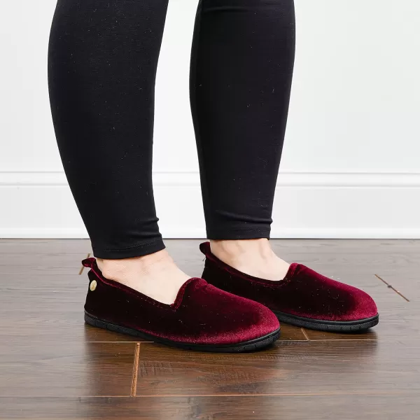 Dearfoams womens Rachel Shiny Velour Closed Back