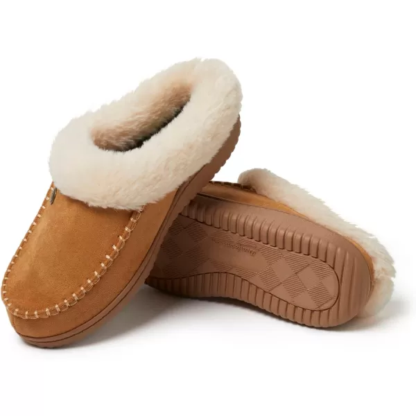Dearfoams womens Atley Indoor Outdoor House Shoe Fuzzy Memeory Foam Clog