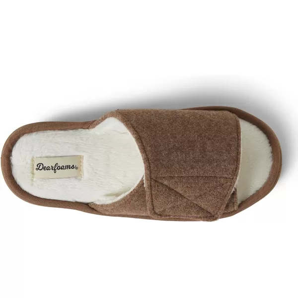 Dearfoams womens Norma Adjustable Wool Slide
