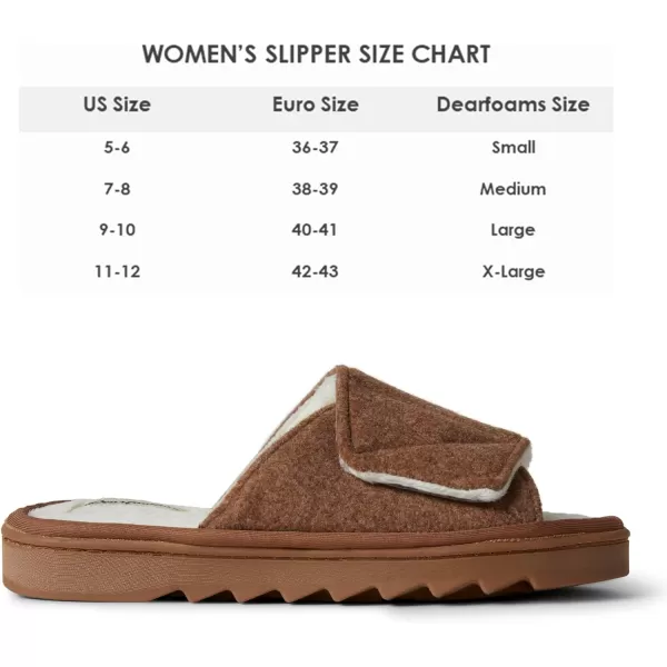 Dearfoams womens Norma Adjustable Wool Slide