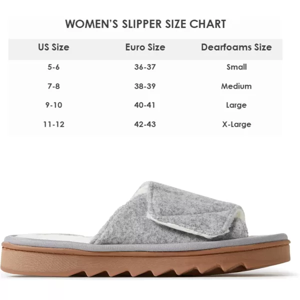 Dearfoams womens Norma Adjustable Wool Slide
