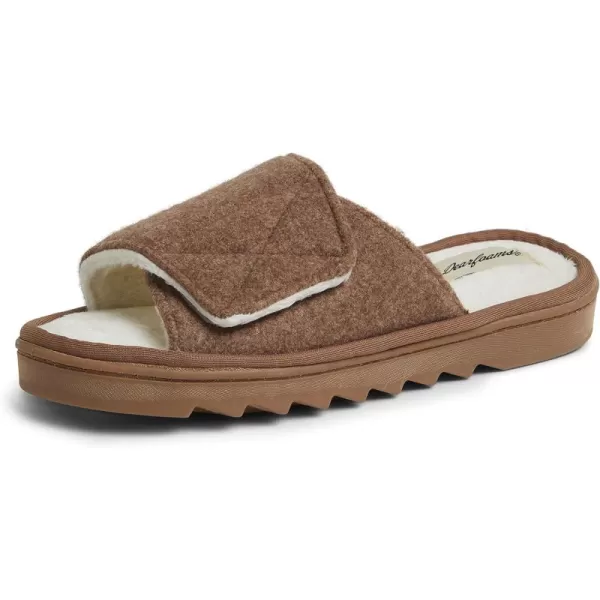 Dearfoams womens Norma Adjustable Wool Slide