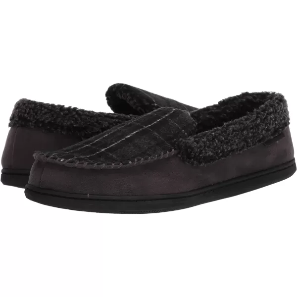 Dearfoams mens Eli Microfiber Indoor/Outdoor With Whipstitch Detail Suede Moccasin Slipper