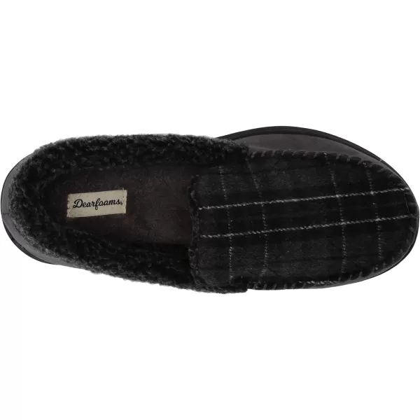 Dearfoams mens Eli Microfiber Indoor/Outdoor With Whipstitch Detail Suede Moccasin Slipper