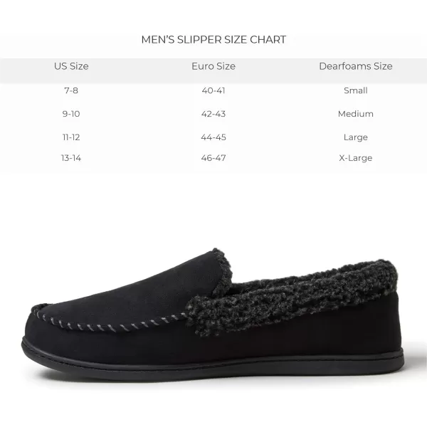 Dearfoams mens Eli Microfiber Indoor/Outdoor With Whipstitch Detail Suede Moccasin Slipper
