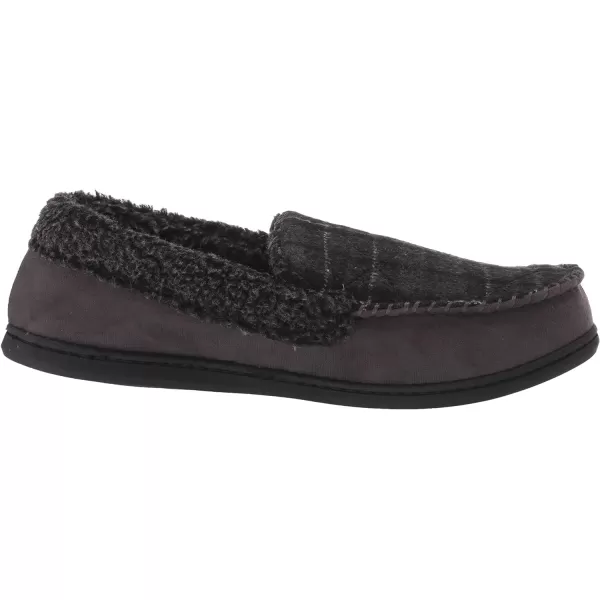 Dearfoams mens Eli Microfiber Indoor/Outdoor With Whipstitch Detail Suede Moccasin Slipper