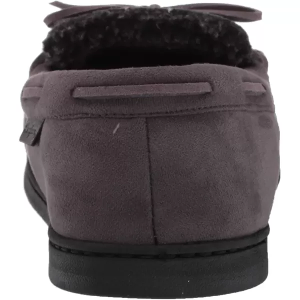 Dearfoams mens Toby Microsuede Moccasin With Tie Slipper