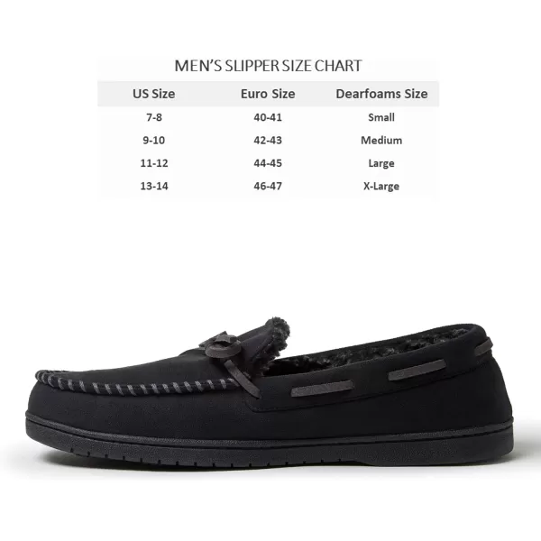 Dearfoams mens Toby Microsuede Moccasin With Tie Slipper