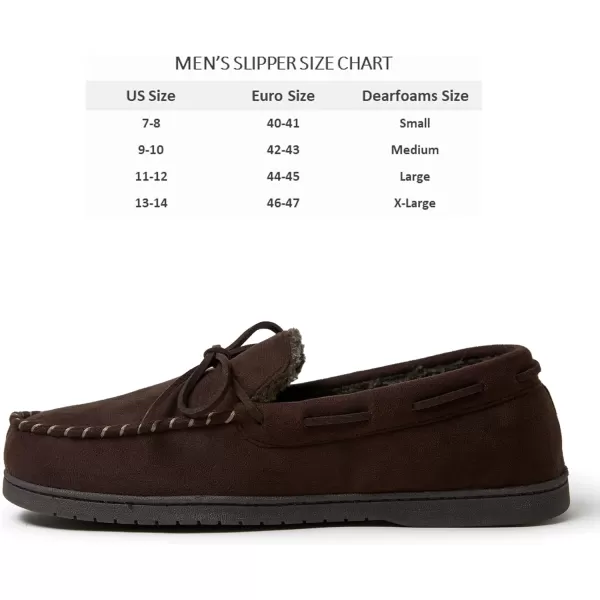 Dearfoams mens Toby Microsuede Moccasin With Tie Slipper