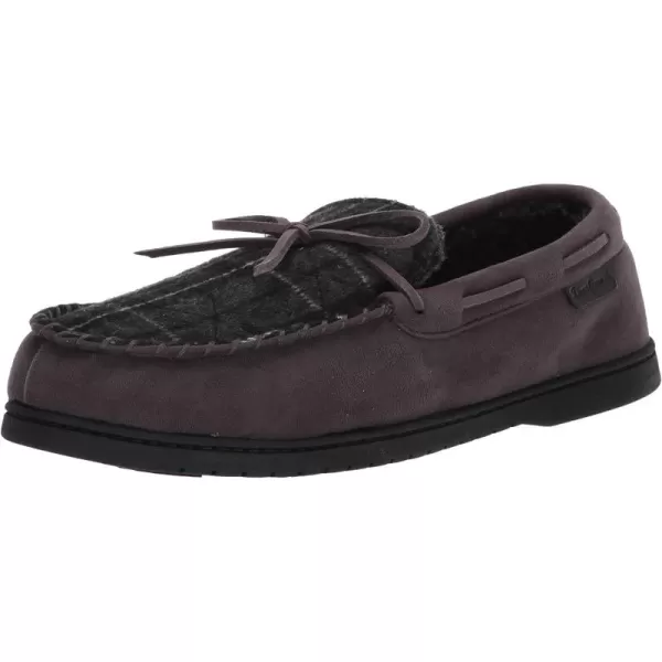 Dearfoams mens Toby Microsuede Moccasin With Tie Slipper