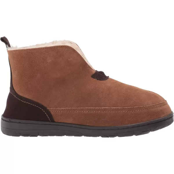 Dearfoams Mens Suede Boot SlipperChestnut