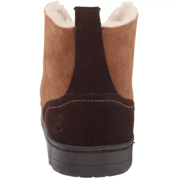 Dearfoams Mens Suede Boot SlipperChestnut
