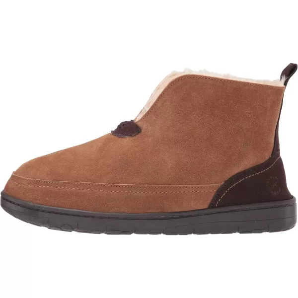 Dearfoams Mens Suede Boot SlipperChestnut