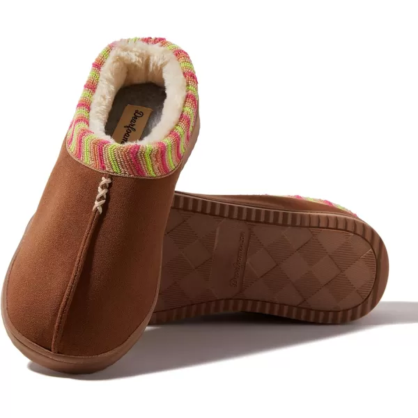Dearfoams Womens Wren High Vamp Clog IndoorOutdoor Memory Foam House ShoeChestnut