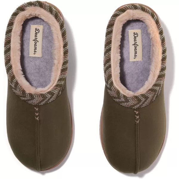 Dearfoams Womens Wren High Vamp Clog IndoorOutdoor Memory Foam House ShoeLoden