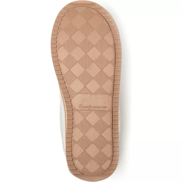 Dearfoams Womens Wren High Vamp Clog IndoorOutdoor Memory Foam House ShoeOatmeal