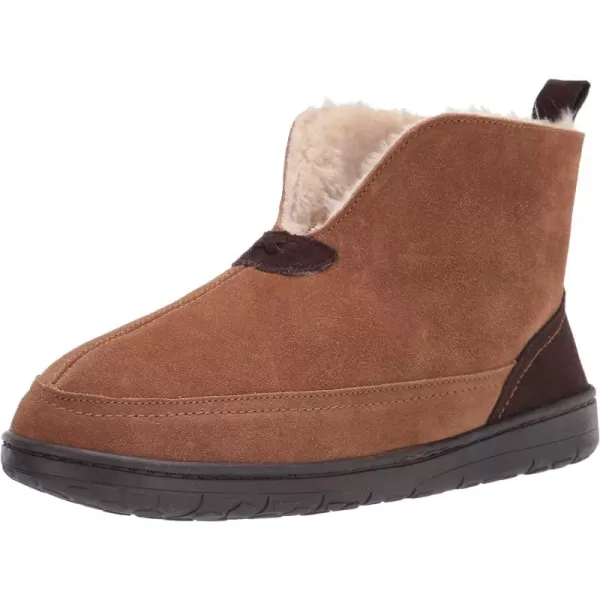 Dearfoams Mens Suede Boot SlipperChestnut