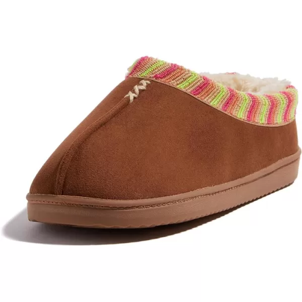 Dearfoams Womens Wren High Vamp Clog IndoorOutdoor Memory Foam House ShoeChestnut