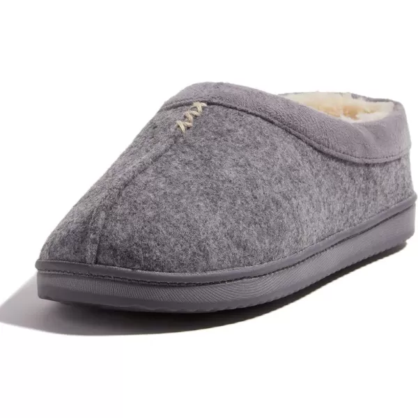 Dearfoams Womens Wren High Vamp Clog IndoorOutdoor Memory Foam House ShoeLight Heather Grey