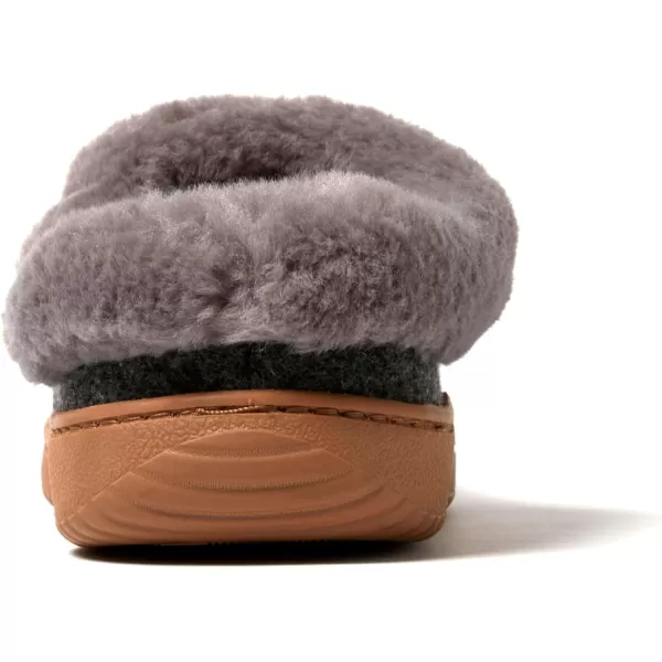 Dearfoams Mens Baro Indoor Outdoor House Shoe Memeory Foam Clog SlipperDark Heather Grey