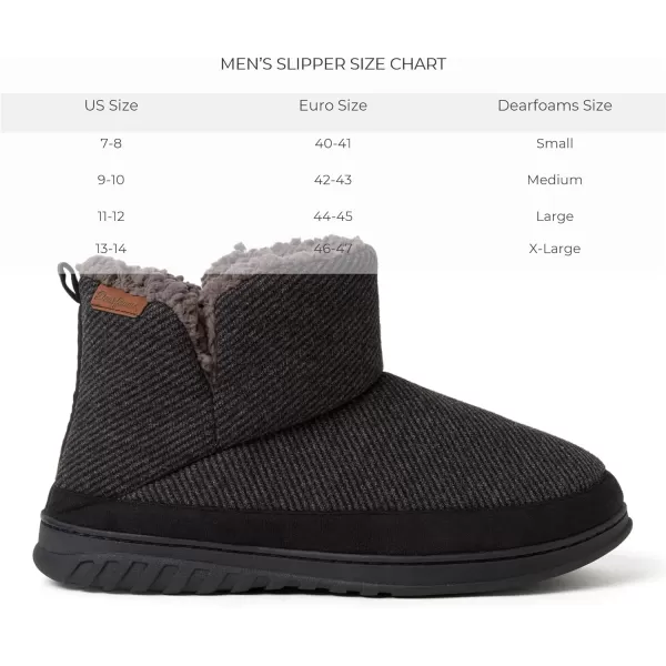 Dearfoams Mens James Woven Boot SlipperBlack