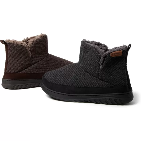 Dearfoams Mens James Woven Boot SlipperBlack