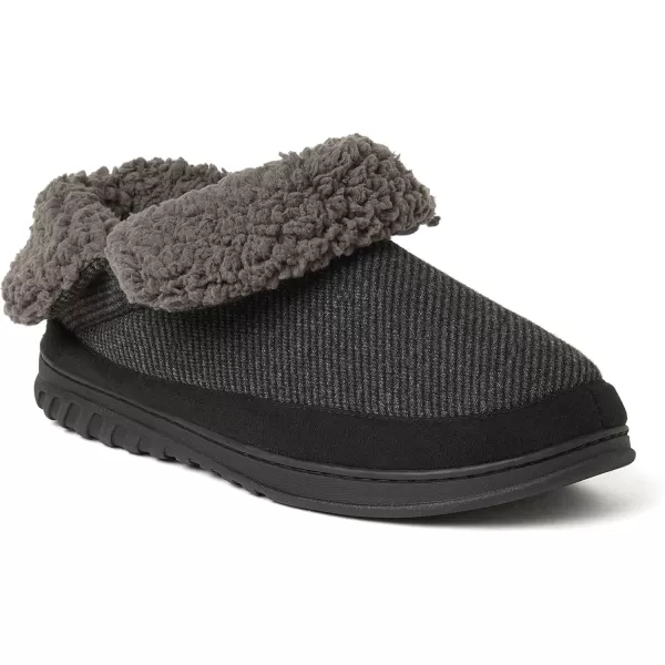 Dearfoams Mens James Woven Boot SlipperBlack
