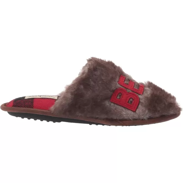 Dearfoams UnisexAdult Family Collection Grand Bear Plaid Clog SlipperBrown Frost