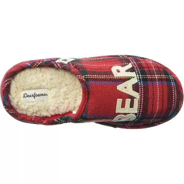 Dearfoams UnisexAdult Family Collection Grand Bear Plaid Clog SlipperTartan Plaid