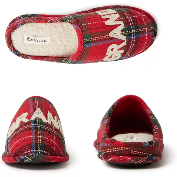 Dearfoams UnisexAdult Family Collection Grand Bear Plaid Clog SlipperTartan Plaid