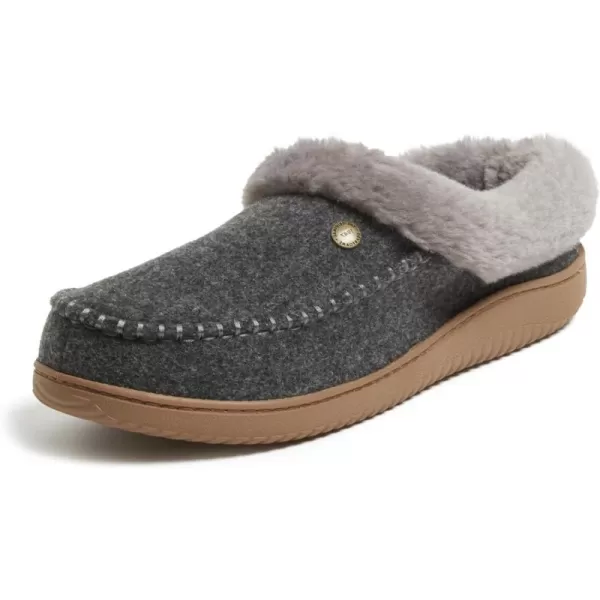 Dearfoams Mens Baro Indoor Outdoor House Shoe Memeory Foam Clog SlipperDark Heather Grey