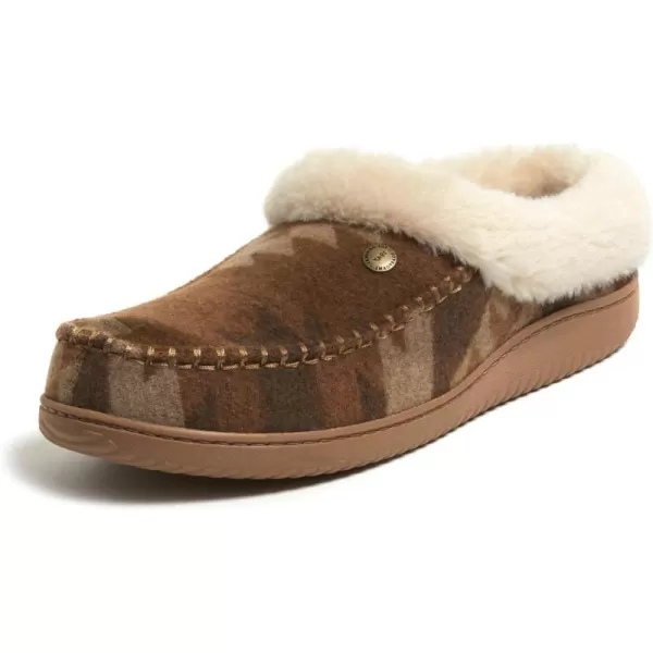 Dearfoams Mens Baro Indoor Outdoor House Shoe Memeory Foam Clog SlipperTan Multi