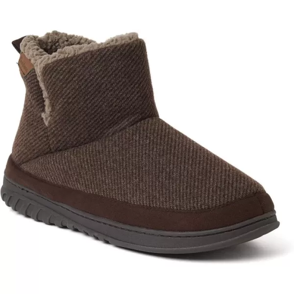 Dearfoams Mens James Woven Boot SlipperCoffee