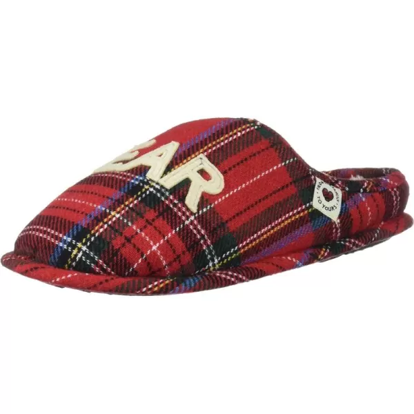Dearfoams UnisexAdult Family Collection Grand Bear Plaid Clog SlipperTartan Plaid