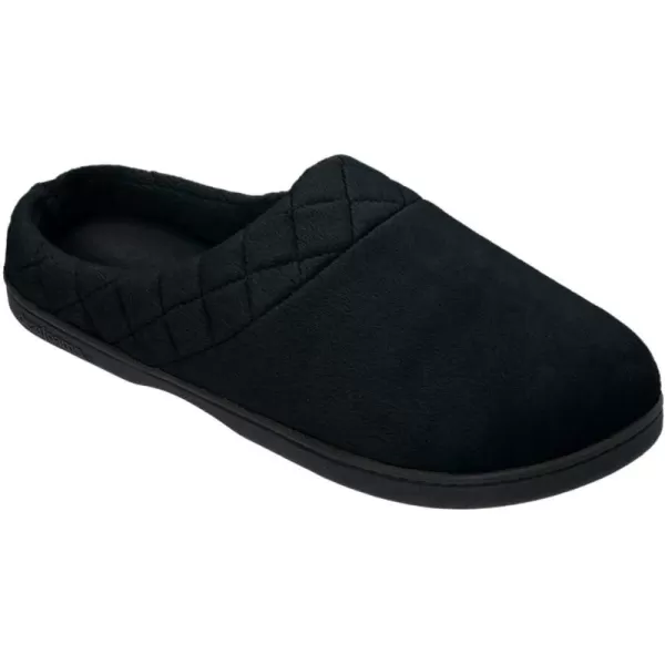 Dearfoams Womens Quilted Memory Foam Clog SlippersBlack